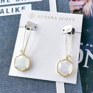 New Gold kendra scott Davis Drop Earrings Iridescent Opalite